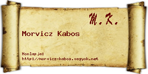 Morvicz Kabos névjegykártya